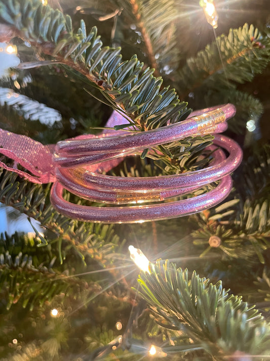 Mauve Pink Jelly Bracelet Stack